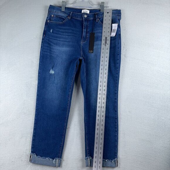 Nicole Miller Jeans Soho Ankle Slim Distressed Womens Blue Size 16 Was $99 - Picture 7 of 12